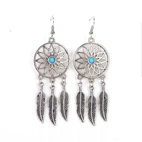 Feather Dream Catcher Necklace & Earrings - Picture 2 of 3